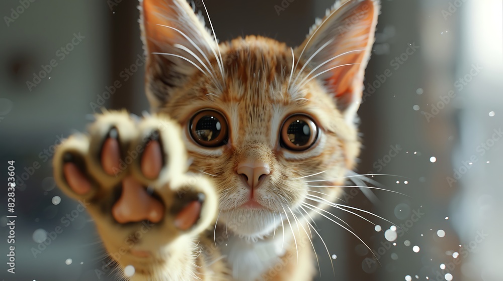 Animated 3D model of a sweet cat, its animated gestures and lifelike ...