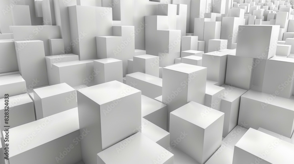 Abstract Geometric 3D White Cube Box Background Abstract Geometric 3D White Cube Box Background