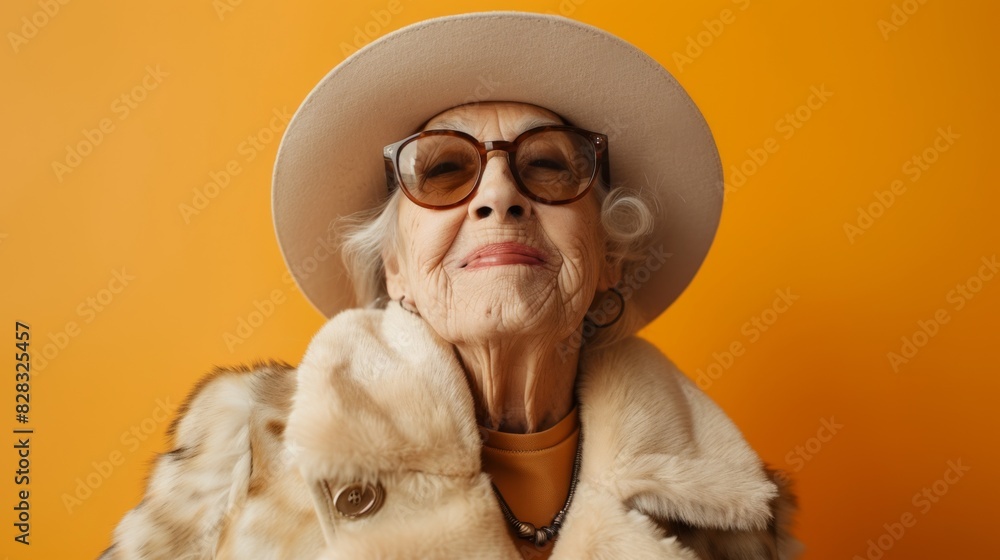 The stylish elderly woman The stylish elderly woman