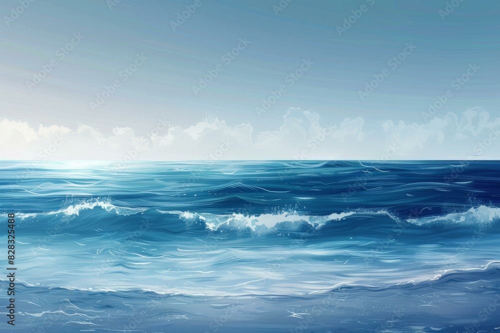 Fototapeta premium Blue sea and blue sky