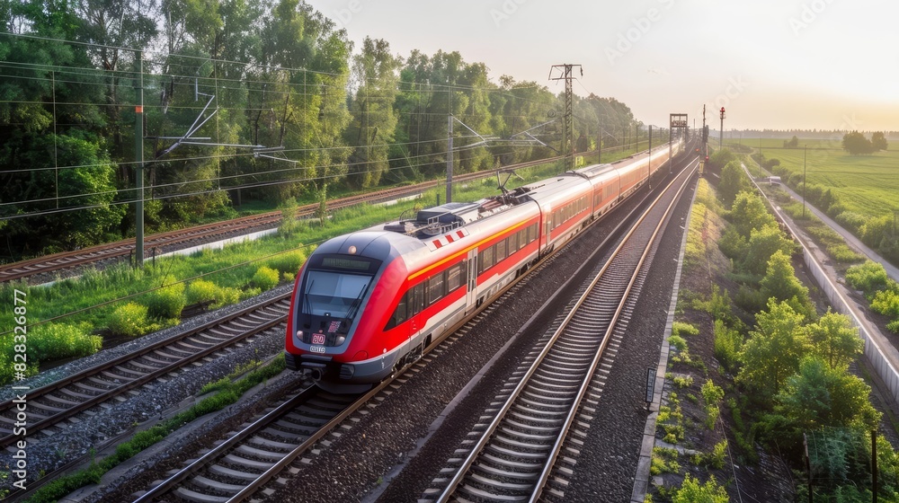 Obraz premium Rail transport offers a sustainable and efficient alternative for both commuters and freight, reducing congestion and emissions
