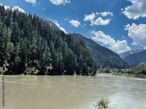 Beautiful view of rice fields in the lush green Leepa Valley, Kashmir, Pakistan photo