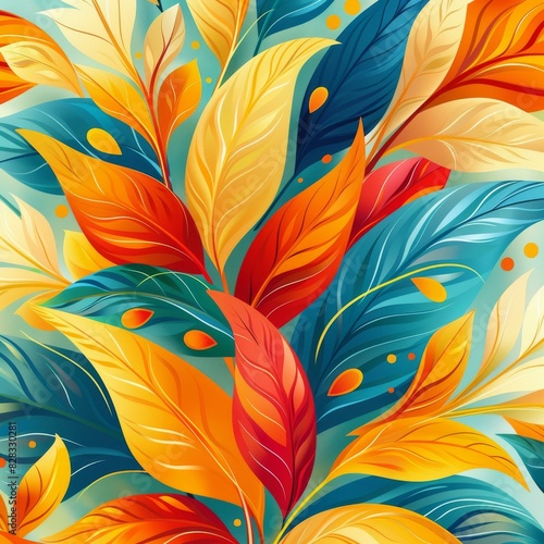 Colorful leaves background