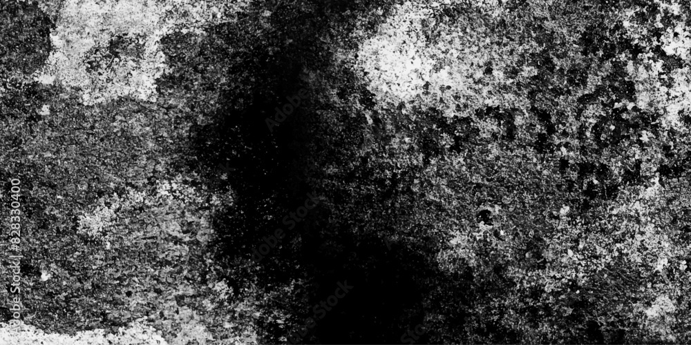 Fototapeta premium Black and white abstract grunge old concrete wall texture stain isolated overlay decorative vintage background.