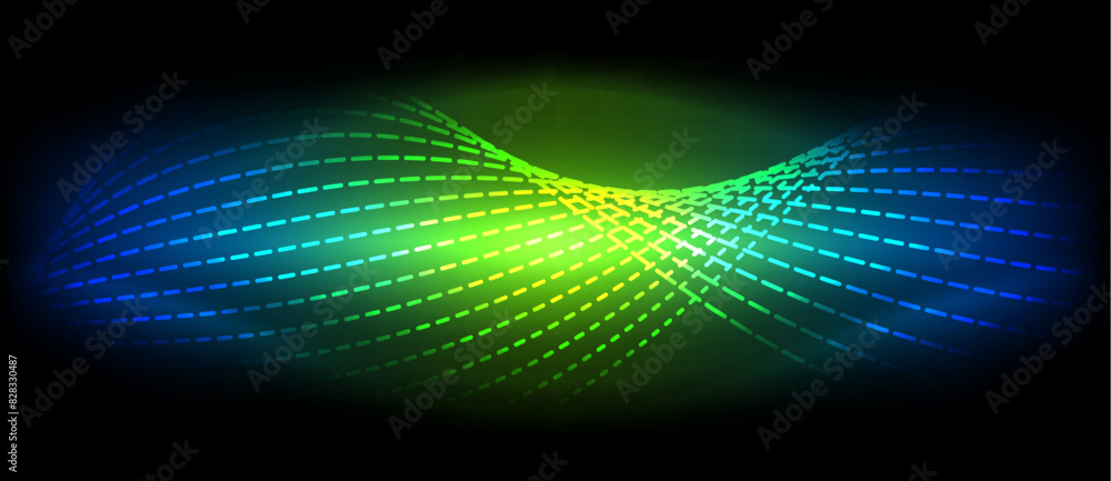 Neon wave lines with blend effect. Vector Illustration For Wallpaper, Banner, Background, Card, Book Illustration, landing page Neon wave lines with blend effect. Vector Illustration For Wallpaper, Banner, Background, Card, Book Illustration, landing page
