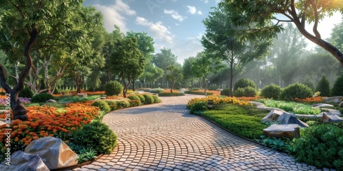 Serene Garden Pathway: Tranquility in Nature