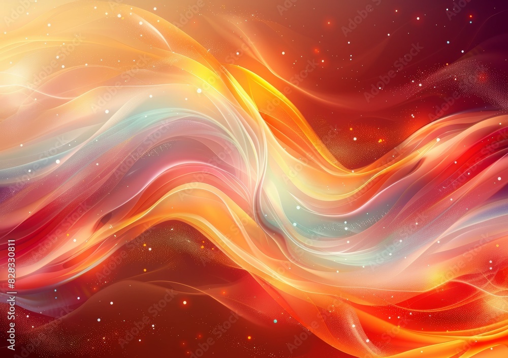 Glowing Red and Yellow Energy Waves Abstract Background Glowing Red and Yellow Energy Waves Abstract Background