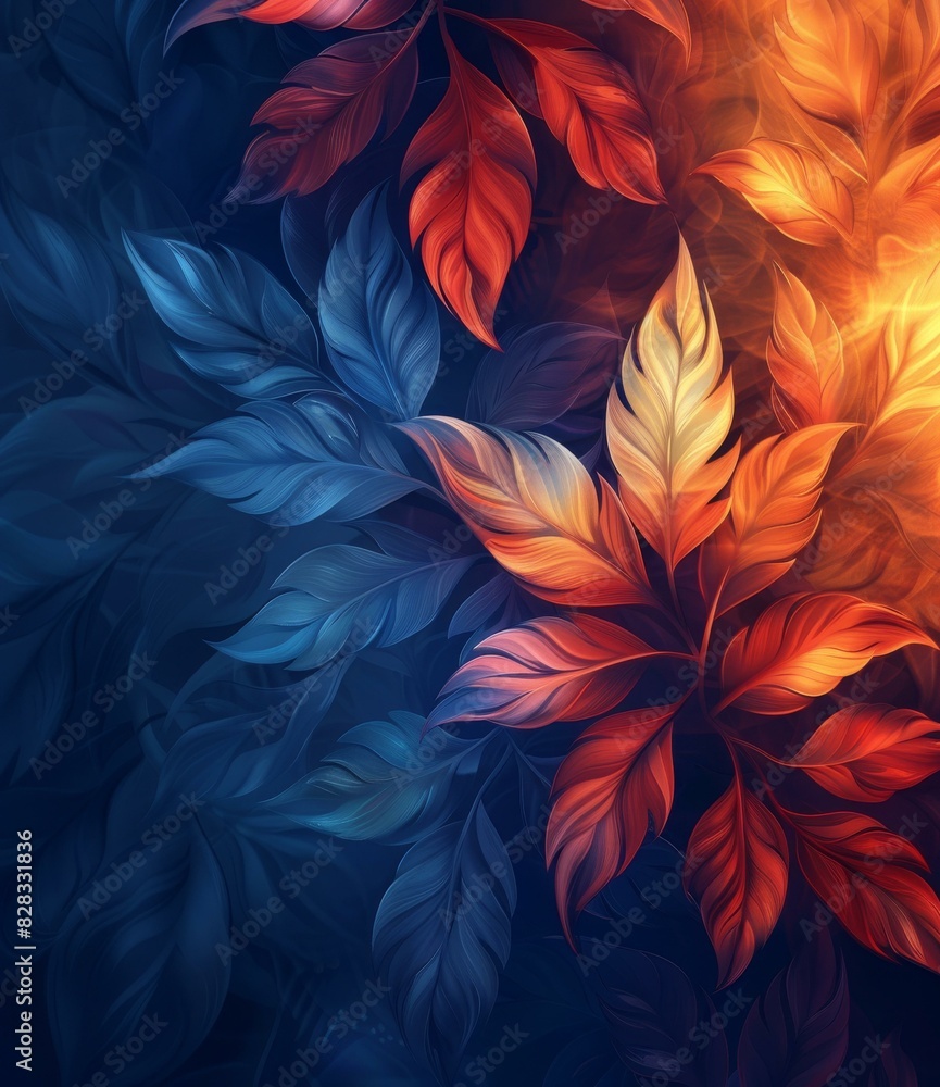 Abstract Blue and Red Gradient Feather Illustration Abstract Blue and Red Gradient Feather Illustration