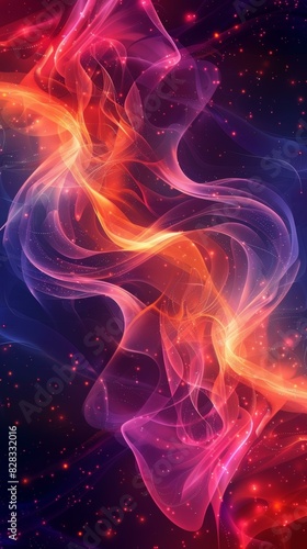 Abstract colorful wavy smoke background