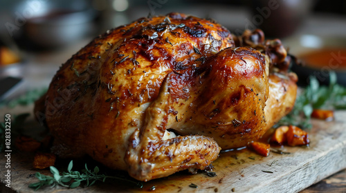 Perfectly Roasted Chicken: Golden and Delicious on a White Background