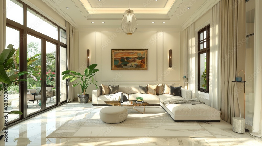 Fototapeta premium Scandinavian Minimalist Living Room Design