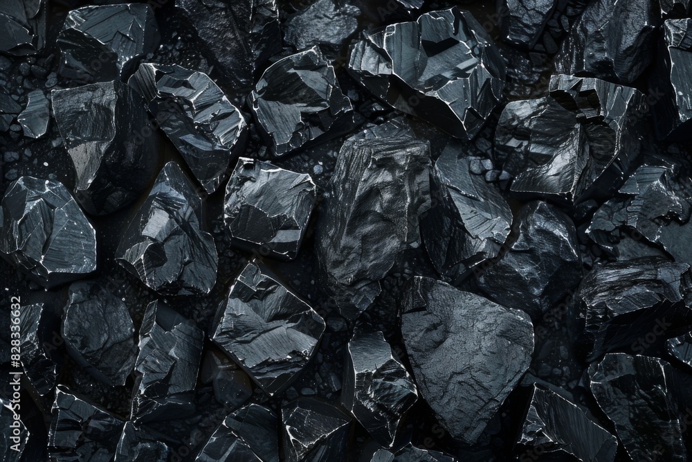 Pile of black rocks that are very dark