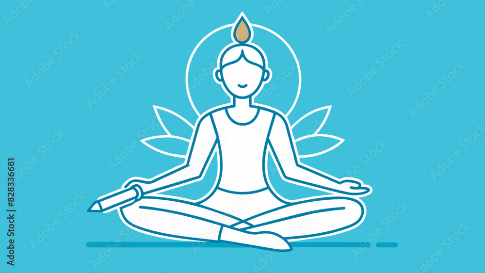 A minimalist line art design of a person meditating in a peaceful lotus position. A minimalist line art design of a person meditating in a peaceful lotus position.