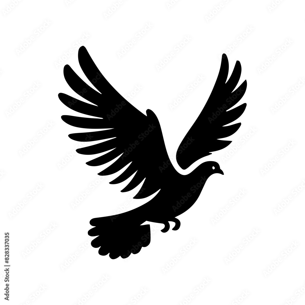 Vector silhouette of bird flying. Freedom concept. simple design Vector silhouette of bird flying. Freedom concept. simple design