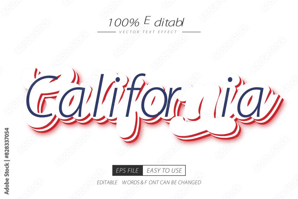 California text effect editable font style California text effect editable font style