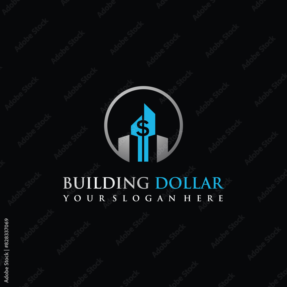 Building Dollar Logo Template. Vector Illustrator Building Dollar Logo Template. Vector Illustrator