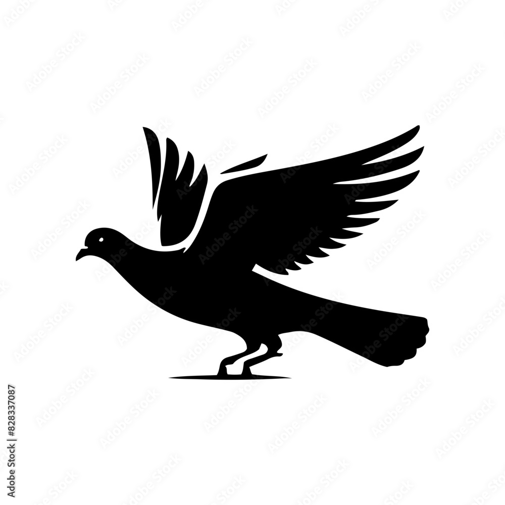 Obraz premium Vector silhouette of bird flying. Freedom concept. simple design