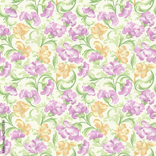 Wallpaper Mural Floral variety color, form natural, seamless fabric pattern. Torontodigital.ca