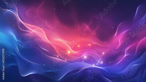 Abstract Blue and Pink Waves Background