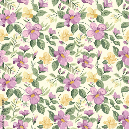 Floral variety color, form natural, seamless fabric pattern. © mouse