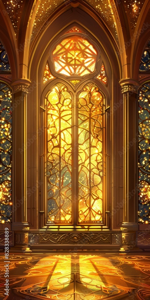 Splendid Gothic Window in Richly Ornamented Sanctuary