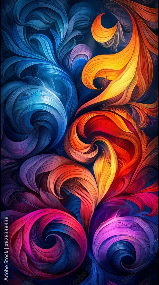 Abstract Geometric Painting with Vibrant Colors Abstract Geometric Painting with Vibrant Colors