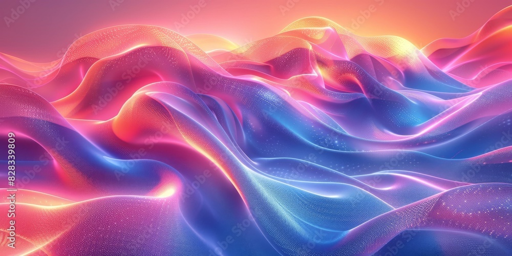 Obraz premium Dynamic Multicolor Waves with Fluid Motion