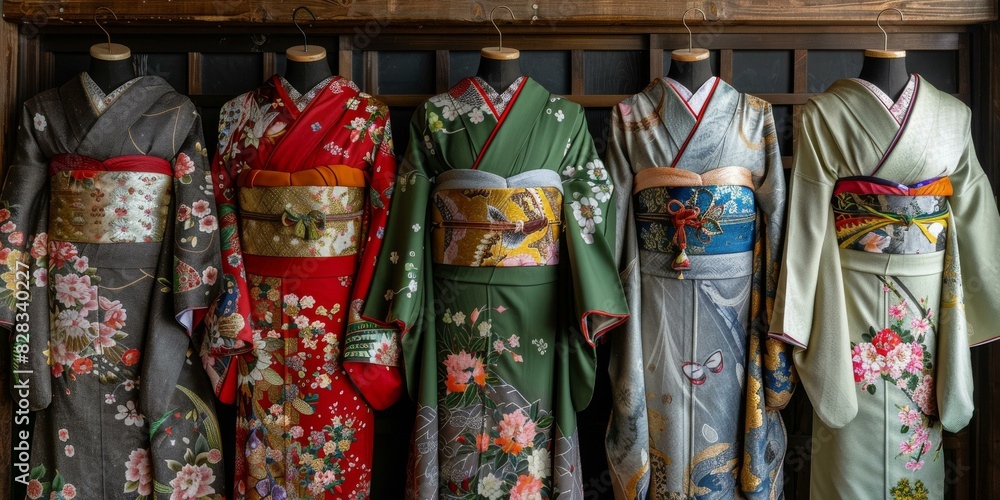 Kyoto Geisha in Traditional Kimono Attire