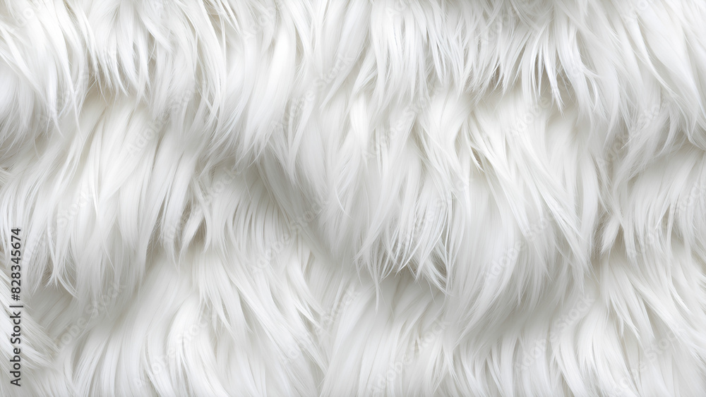 A luxurious, long white fur arranged for continuous horizontal and vertical repetition. A luxurious, long white fur arranged for continuous horizontal and vertical repetition.