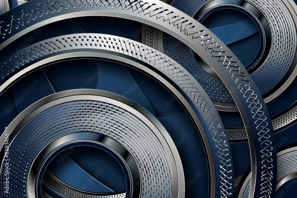 Fototapeta premium Dark blue vector surface with silver and gray circles, ideal for aviation tech.
