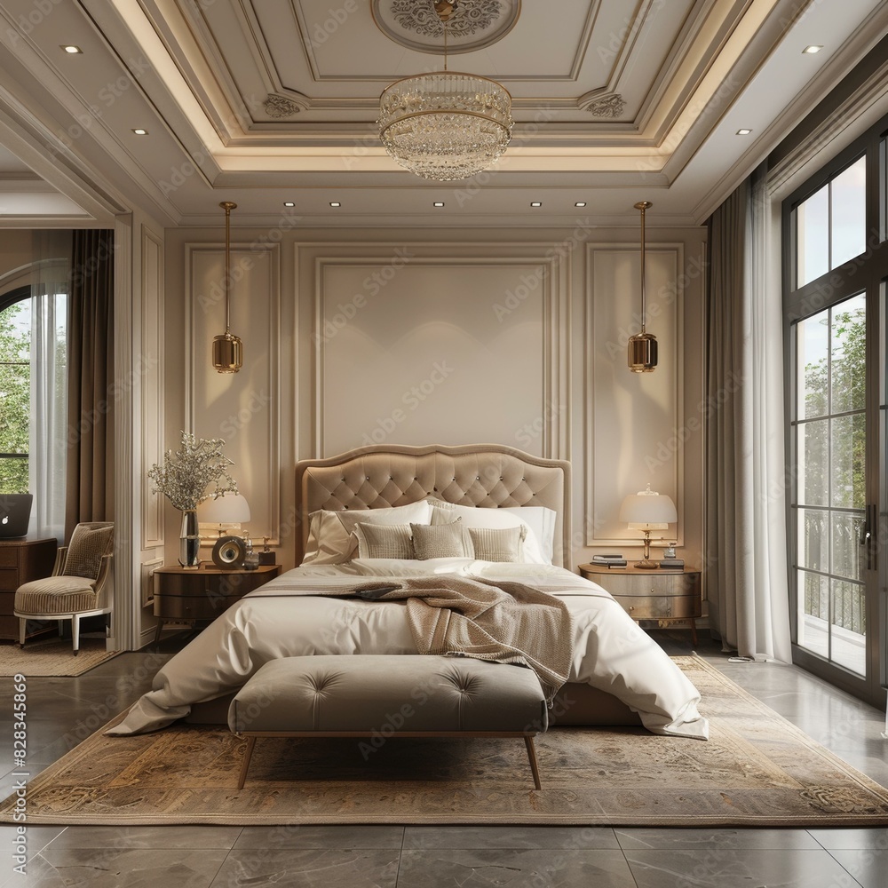 Elegant bedroom interior design