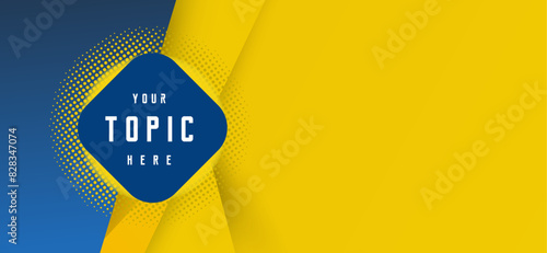 The yellow and blue banner use of negative space ensures the design remains uncluttered and visually appealing. and abstract banner is versatile.