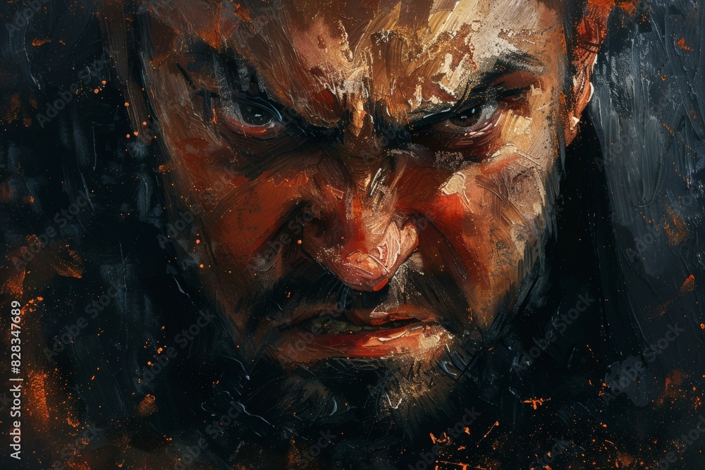Close Up Portrait of a Man with an Angry Expression Close Up Portrait of a Man with an Angry Expression