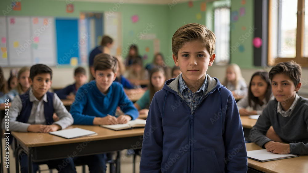 Portrait of a boy in classroom Portrait of a boy in classroom