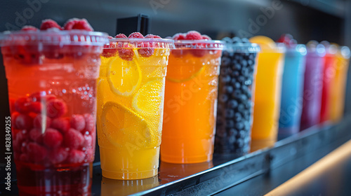 Summer cool slush or smoothie iced fruit juice
