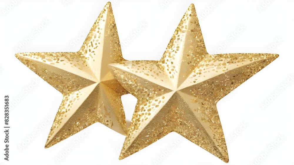 Obraz premium Glitter star png sticker, gold design transparent background