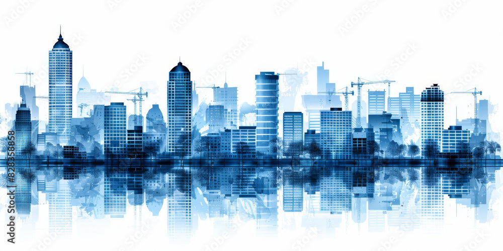 Abstract skyscrapers of a smart city, architectural background Abstract skyscrapers of a smart city, architectural background