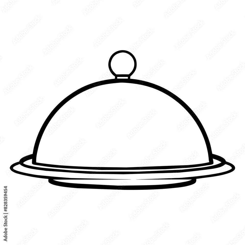 Elegant Cloche Serving Dish Vector Illustration Elegant Cloche Serving Dish Vector Illustration