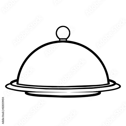 Elegant Cloche Serving Dish Vector Illustration