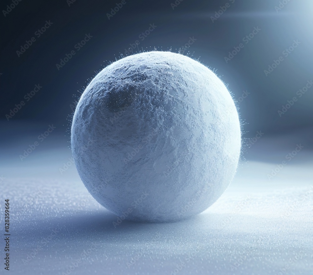 A Sleek, Futuristic Snowball on a Surreal Ice Planet A Sleek, Futuristic Snowball on a Surreal Ice Planet