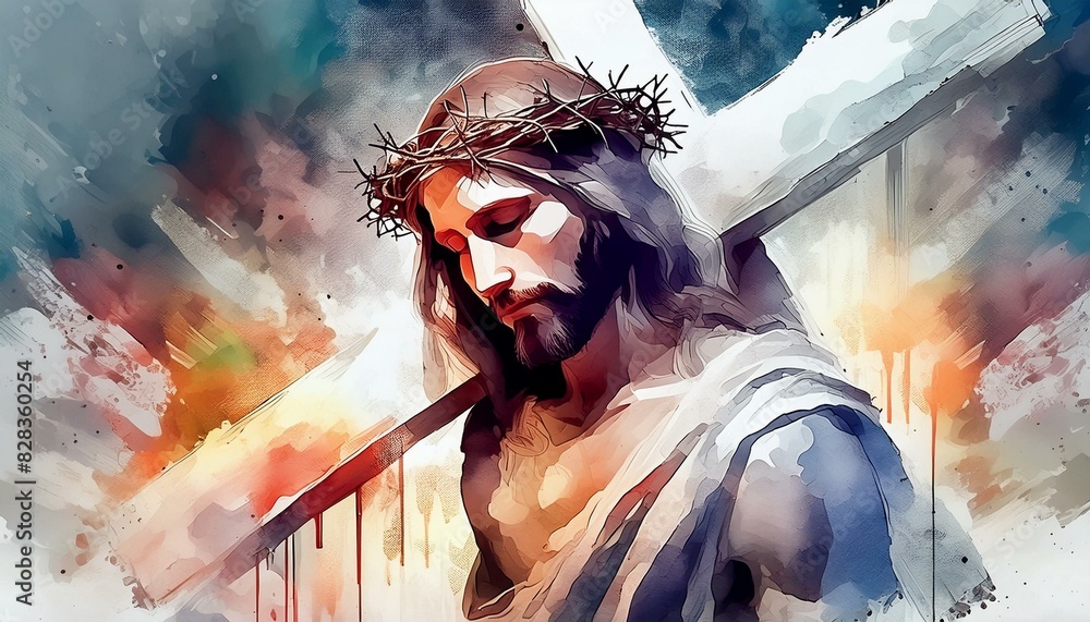 Jesus Christ Carrying the Cross - Christ on the way of his Crucifixion ...