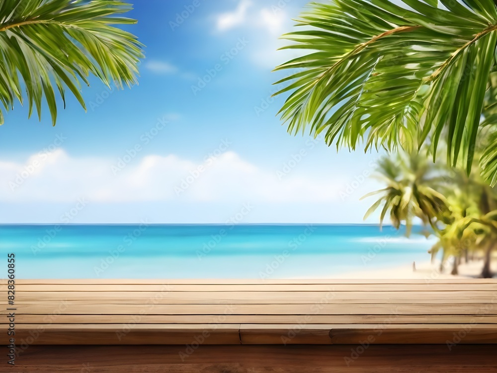 palm trees on the beach Generative Ai palm trees on the beach Generative Ai