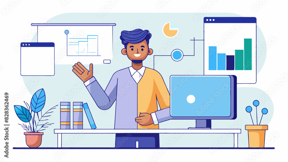 Indian Man Giving Presentation In office. Indian Style Vector
Indian Man Giving Presentation In office. Indian Style Vector