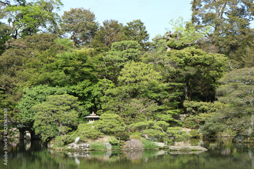 Japanese garden in Kyoto Imperial Palace, Japan Japanese garden in Kyoto Imperial Palace, Japan