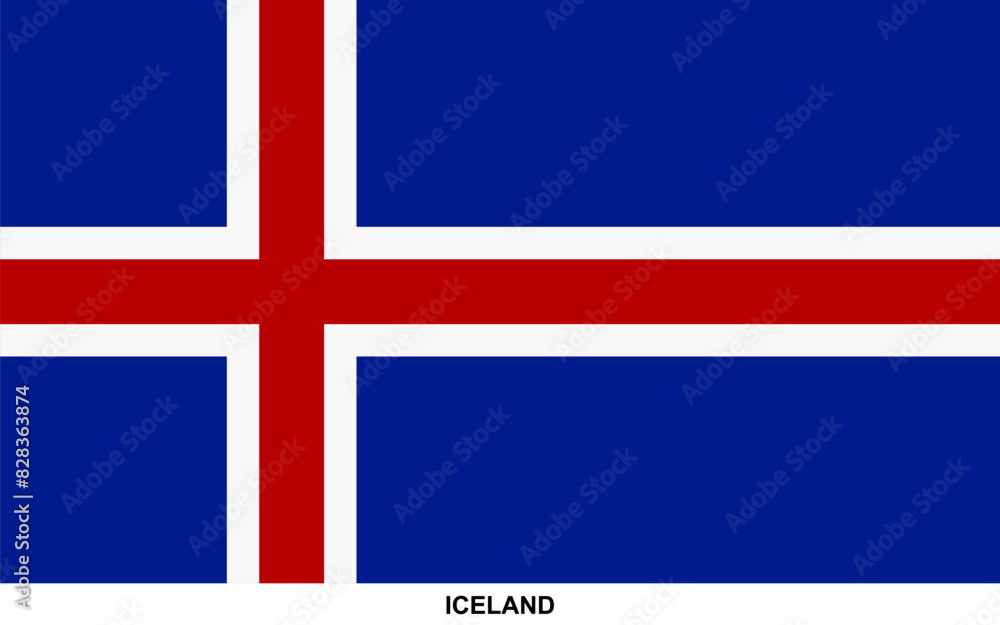Obraz premium Flag of ICELAND, ICELAND national flag
