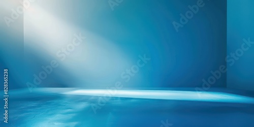 light blue photo studio background, professional natural dramatic lighting, no window but there is a beautiful window light effect from right side of the frame