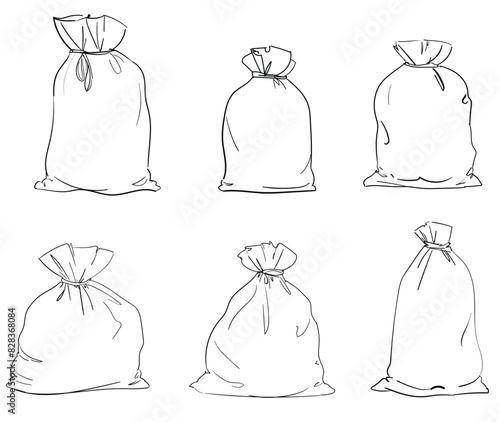 Canvas sack closeup bag vector illustration