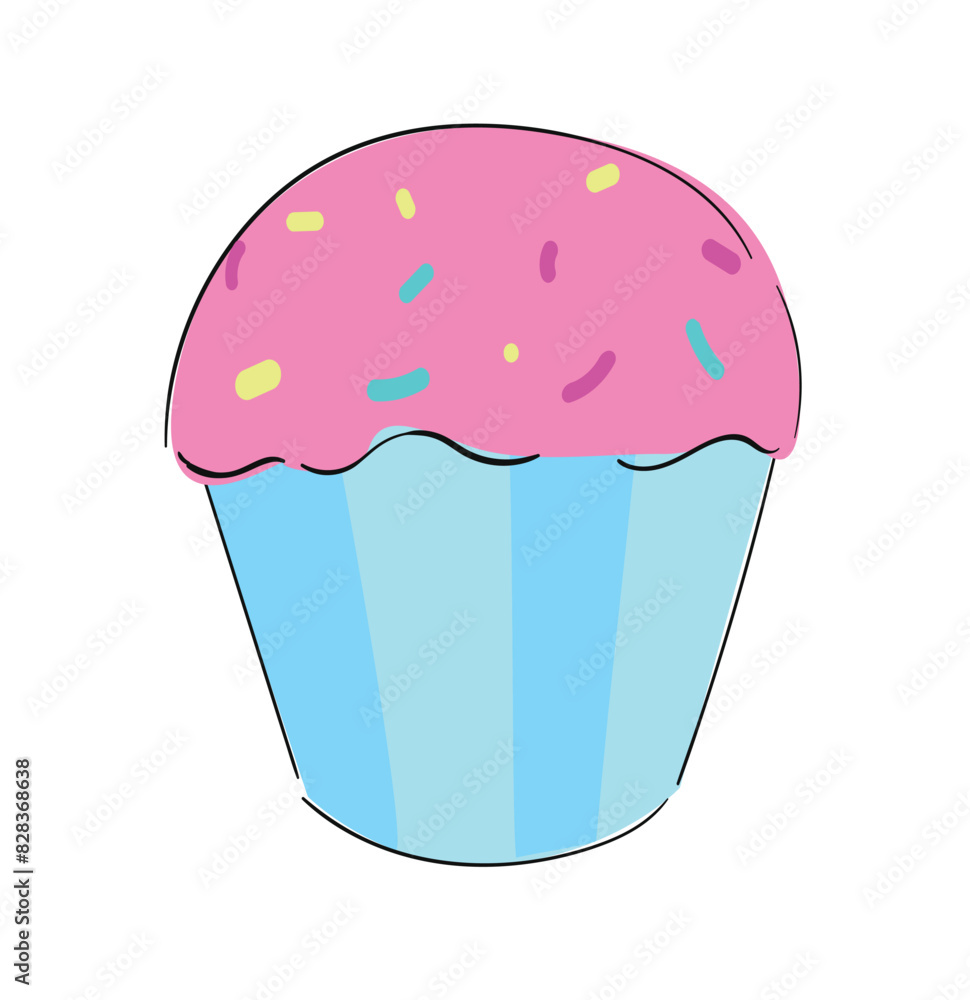 Cupcake hand drawn Isolated On White Background vector illustration Cupcake hand drawn Isolated On White Background vector illustration