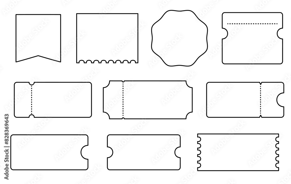 線画のシンプルなクーポン チケット アイコン 線画のシンプルなクーポン チケット アイコン