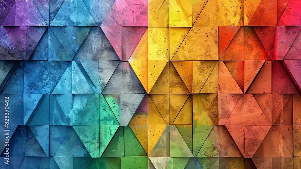 Colorful Rainbow Geometric Abstract Background Colorful Rainbow Geometric Abstract Background